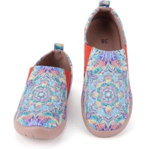 imageHiGropcore Womens Art Painted Casual Loafers Slip On Canvas Walking Shoes Comfortable Lightweight Ladies Travel ShoesO  Kaleidoscope