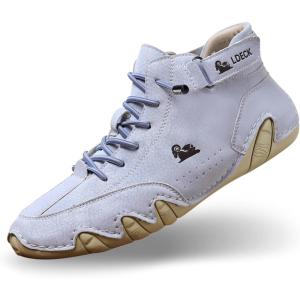 imageMens Waterproof High Top Chukka Boots  Handmade Italian Suede NonSlip ampamp Breathable Outdoor Casual ShoesC04  Blue