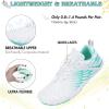 imageHike Barefoot Shoes Women Men Minimalist Wide Toe Box Footwear Zero Drop Athletic CrossTrainer Fashion SneakersA10  WhiteCyan Blue