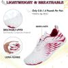 imageHike Barefoot Shoes Women Men Minimalist Wide Toe Box Footwear Zero Drop Athletic CrossTrainer Fashion SneakersA11  WhiteDeep Red
