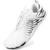imageHike Barefoot Shoes Womens Mens Breathable ampamp NonSlip Water Shoes Wide Toe Box Zero Drop Minimalist FootwearD12c  WhiteBlack