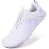 imageHike Barefoot Shoes Womens Mens Breathable ampamp NonSlip Water Shoes Wide Toe Box Zero Drop Minimalist FootwearD12f  WhiteLight Purple