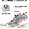imageHike Barefoot Shoes Womens Mens Minimalist Footwear Wide Toe Box Zero Drop Hiking Shoes Lightweight Breathable SneakersXf02  Grey Pink