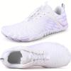 imageHike Barefoot Shoes Women Men Minimalist Wide Toe Box Footwear Zero Drop Athletic CrossTrainer Fashion SneakersA8  WhitePurple