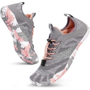 imageHiGropcore Barefoot Shoes for Women Men Hike Barefoot Water Shoes Minimalist Wide Toe Box Zero Drop FootwearF  GreyPink