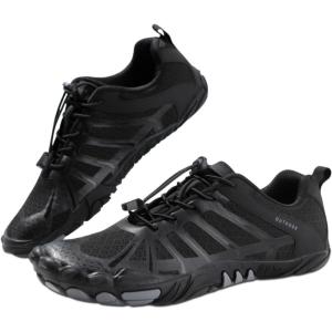 imageHiGropcore Barefoot Trail Running Shoes  Womens Mens Wide Toe Box Zero Drop Minimalist Slip on Shoes  Hike Footwear Barefoot Outdoor ShoesGy02a  Black