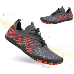 imageHiGropcore Barefoot Trail Running Shoes  Womens Mens Wide Toe Box Zero Drop Minimalist Slip on Shoes  Hike Footwear Barefoot Outdoor ShoesGy12d  Orange