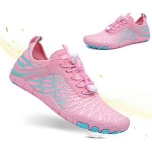 imageHiGropcore Barefoot Trail Running Shoes  Womens Mens Wide Toe Box Zero Drop Minimalist Slip on Shoes  Hike Footwear Barefoot Outdoor ShoesGy12e  Pink