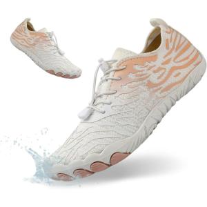 imageHiGropcore Water Shoes Men Women Hike Barefoot Wide Toe Box Beach Shoes Quick Dry Breathable Swim Shoes with DrainageTg03a White