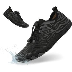 imageHiGropcore Water Shoes Men Women Hike Barefoot Wide Toe Box Beach Shoes Quick Dry Breathable Swim Shoes with DrainageTg03c Black