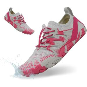 imageHiGropcore Water Shoes Men Women Hike Barefoot Wide Toe Box Beach Shoes Quick Dry Breathable Swim Shoes with DrainageWs02e Rose