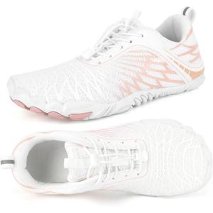 imageHike Barefoot Shoes Women Men Minimalist Wide Toe Box Footwear Zero Drop Athletic CrossTrainer Fashion SneakersA1  WhiteChampagne