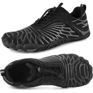 imageHike Barefoot Shoes Women Men Minimalist Wide Toe Box Footwear Zero Drop Athletic CrossTrainer Fashion SneakersA2  Black