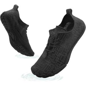 imageHike Barefoot Shoes Womens Mens Breathable ampamp NonSlip Water Shoes Wide Toe Box Zero Drop Minimalist FootwearD02c  Black