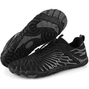imageHike Barefoot Shoes Womens Mens Breathable ampamp NonSlip Water Shoes Wide Toe Box Zero Drop Minimalist FootwearD12b  Black