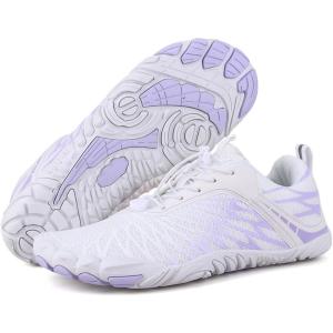 imageHike Barefoot Shoes Womens Mens Breathable ampamp NonSlip Water Shoes Wide Toe Box Zero Drop Minimalist FootwearD12f  WhiteLight Purple