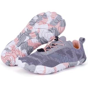 imageHike Barefoot Shoes Womens Mens Breathable ampamp NonSlip Water Shoes Wide Toe Box Zero Drop Minimalist FootwearD13a  Grey