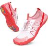 imageWater Shoes Women Men Adult QuickDry Aqua Socks Breathable Hike Barefoot Water Shoes for Swim Beach River Pool Lake Hiking Kayaking SurfingB5  PinkWhite
