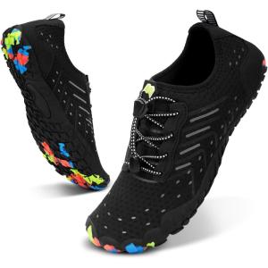 imageWater Shoes Women Men Adult QuickDry Aqua Socks Breathable Hike Barefoot Water Shoes for Swim Beach River Pool Lake Hiking Kayaking SurfingA1  Black