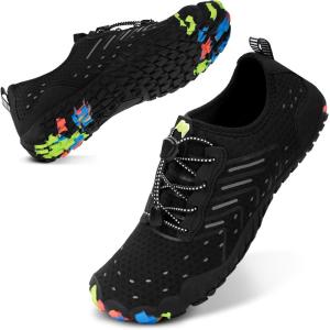imageWater Shoes for Women Men QuickDry Barefoot Shoes Breathable Aqua Socks for Swim Beach River Pool Lake Hiking Surfing KayakingA1  Black