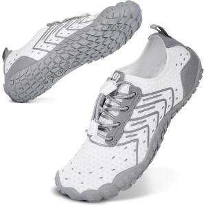 imageWater Shoes for Women Men QuickDry Barefoot Shoes Breathable Aqua Socks for Swim Beach River Pool Lake Hiking Surfing KayakingA2b  WhiteGrey