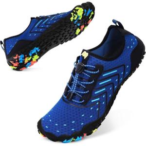 imageWater Shoes for Women Men QuickDry Barefoot Shoes Breathable Aqua Socks for Swim Beach River Pool Lake Hiking Surfing KayakingA5  Dark Blue