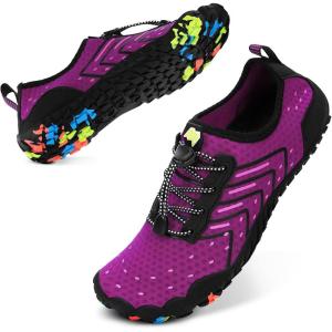 imageWater Shoes for Women Men QuickDry Barefoot Shoes Breathable Aqua Socks for Swim Beach River Pool Lake Hiking Surfing KayakingA7  Purple