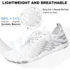imageHike Barefoot Shoes for Women Men NonSlip Breathable Walking Shoes Wide Toe Box Comfortable Athletic FootwearA13  WhiteSilver