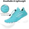 imageHiGropcore Water Shoes Men Women Barefoot Wide Toe Box Beach Shoes Quick Dry Breathable Swim Aqua Socks with DrainageWt04 Blue