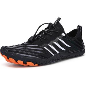 imageHiGropcore Water Shoes Men Women Barefoot Wide Toe Box Beach Shoes Quick Dry Breathable Swim Aqua Socks with DrainageWt02 Black