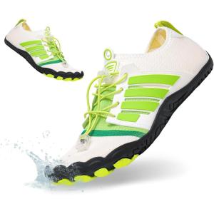 imageHiGropcore Water Shoes Men Women Barefoot Wide Toe Box Beach Shoes Quick Dry Breathable Swim Aqua Socks with DrainageWt51 White