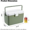 imageHiGropcore 5813 Quart Camping Cooler  Hard Ice Retention Cooler Lunch Box  Portable Small Insulated CoolerD6  8qt  Green