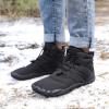 imageHiGropcore Barefoot Snow Boots for Women Men Warm Fur Lined Water Repellent Winter Barefoot Shoes Wide Toe Box Lightweight Outdoor Ankle BootsF1  Black