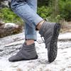 imageHiGropcore Barefoot Snow Boots for Women Men Warm Fur Lined Water Repellent Winter Barefoot Shoes Wide Toe Box Lightweight Outdoor Ankle BootsF2  Grey