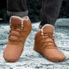 imageHiGropcore Barefoot Snow Boots for Women Men Warm Fur Lined Water Repellent Winter Barefoot Shoes Wide Toe Box Lightweight Outdoor Ankle BootsH2  Brown