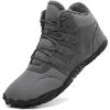 imageHiGropcore Barefoot Snow Boots for Women Men Warm Fur Lined Water Repellent Winter Barefoot Shoes Wide Toe Box Lightweight Outdoor Ankle BootsH3  Grey