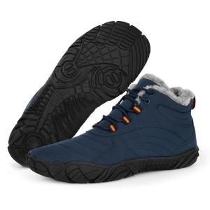 imageHiGropcore Barefoot Snow Boots for Women Men Warm Fur Lined Water Repellent Winter Barefoot Shoes Wide Toe Box Lightweight Outdoor Ankle BootsA3  Blue