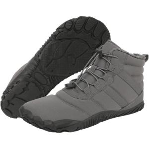 imageHiGropcore Barefoot Snow Boots for Women Men Warm Fur Lined Water Repellent Winter Barefoot Shoes Wide Toe Box Lightweight Outdoor Ankle BootsF2  Grey