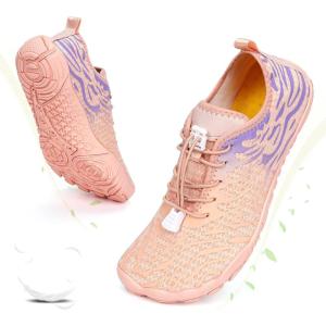 imageHike Barefoot Shoes for Women Men NonSlip Breathable Walking Shoes Wide Toe Box Comfortable Athletic FootwearB4  Pink