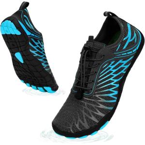 imageHike Barefoot Shoes Womens Mens Breathable ampamp NonSlip Water Shoes Wide Toe Box Zero Drop Minimalist FootwearD01d  Black Blue