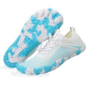 imageHike Barefoot Shoes Womens Mens Breathable ampamp NonSlip Water Shoes Wide Toe Box Zero Drop Minimalist FootwearD04a  White Blue