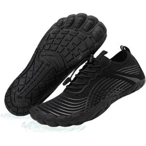 imageHike Barefoot Shoes Womens Mens Breathable ampamp NonSlip Water Shoes Wide Toe Box Zero Drop Minimalist FootwearD04b  Black