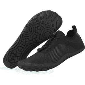 imageHike Barefoot Shoes Womens Mens Breathable ampamp NonSlip Water Shoes Wide Toe Box Zero Drop Minimalist FootwearD08b  Black
