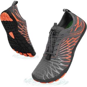 image:imageHike Barefoot Shoes Womens Mens Breathable amp NonSlip Water Shoes Wide Toe Box Zero Drop Minimalist FootwearD01c  Grey Orange