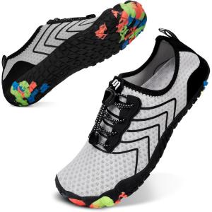 image:imageWater Shoes for Women Men QuickDry Barefoot Shoes Breathable Aqua Socks for Swim Beach River Pool Lake Hiking Surfing KayakingA3b  GreyBlack