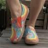 image:imageWomens Art Painted Casual Loafers Extra Wide Slipon Diabetic Shoes for Women Comfortable Canvas Arch Support Walking ShoesA07  Watercolor