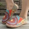 image:imageWomens Art Painted Casual Loafers Extra Wide Slipon Diabetic Shoes for Women Comfortable Canvas Arch Support Walking ShoesA10  Red Round Spots