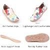 image:imageWomens Art Painted Casual Loafers Extra Wide Slipon Diabetic Shoes for Women Comfortable Canvas Arch Support Walking ShoesA11  Colorful Snowflake