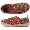 image:imageWomens Art Painted Casual Loafers Extra Wide Slipon Diabetic Shoes for Women Comfortable Canvas Arch Support Walking ShoesA09  Leopard