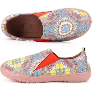 image:imageWomens Art Painted Casual Loafers Extra Wide Slipon Diabetic Shoes for Women Comfortable Canvas Arch Support Walking ShoesA02  Bohemia B